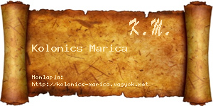 Kolonics Marica névjegykártya